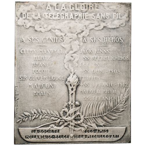 BELGIQUE, AR mat plaquette, 1912, De ... 
