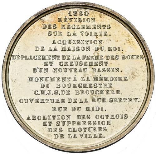 BELGIQUE, AR médaille, 1860, J. Wiener. ... 