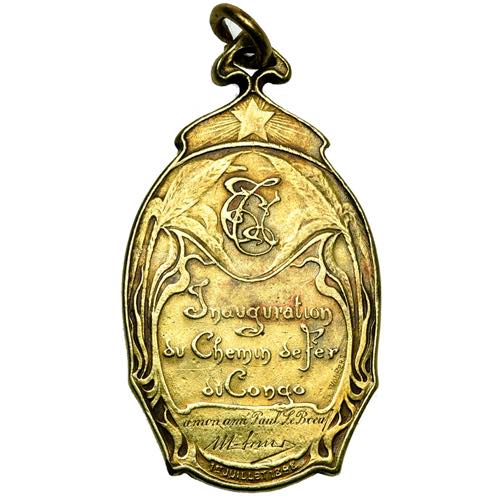 CONGO BELGE, AV médaille, 1898, De Rudder. ... 