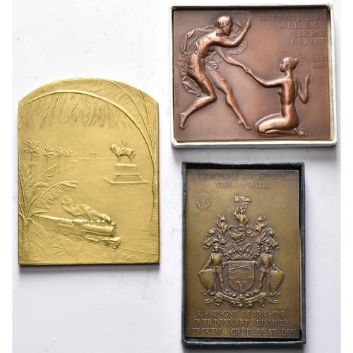 CONGO BELGE, lot de 3 médailles: 1921, De ... 