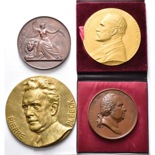 lot de 12 médailles, dont: Belgique, 1855, ... 