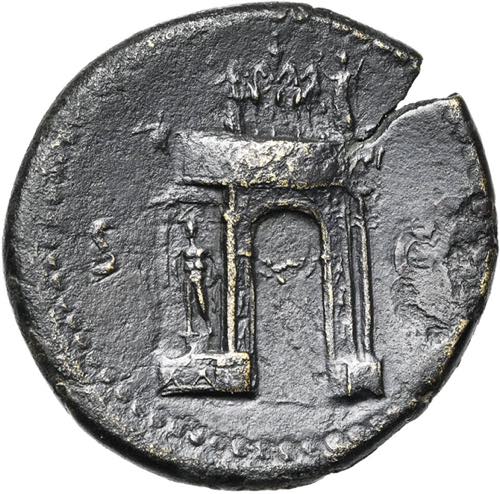 NERON (54-68), AE sesterce, 64, Rome. D/ ... 