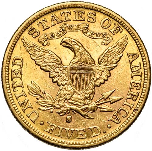 ETATS-UNIS, AV 5 dollars, 1882S. Fr. 145.