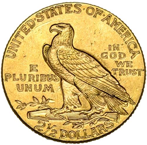 ETATS-UNIS, AV 2 1/2 dollars, 1927. Tête ... 