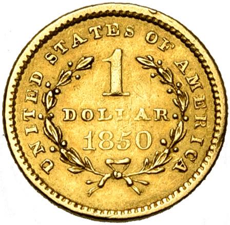 ETATS-UNIS, AV 1 dollar, 1850. Fr. 84.