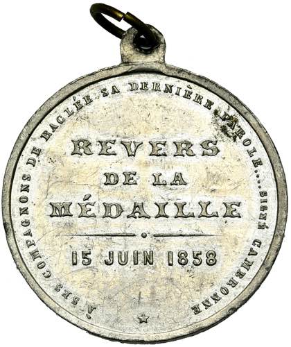 BELGIQUE, Etain médaille, 1858, Félicien ... 