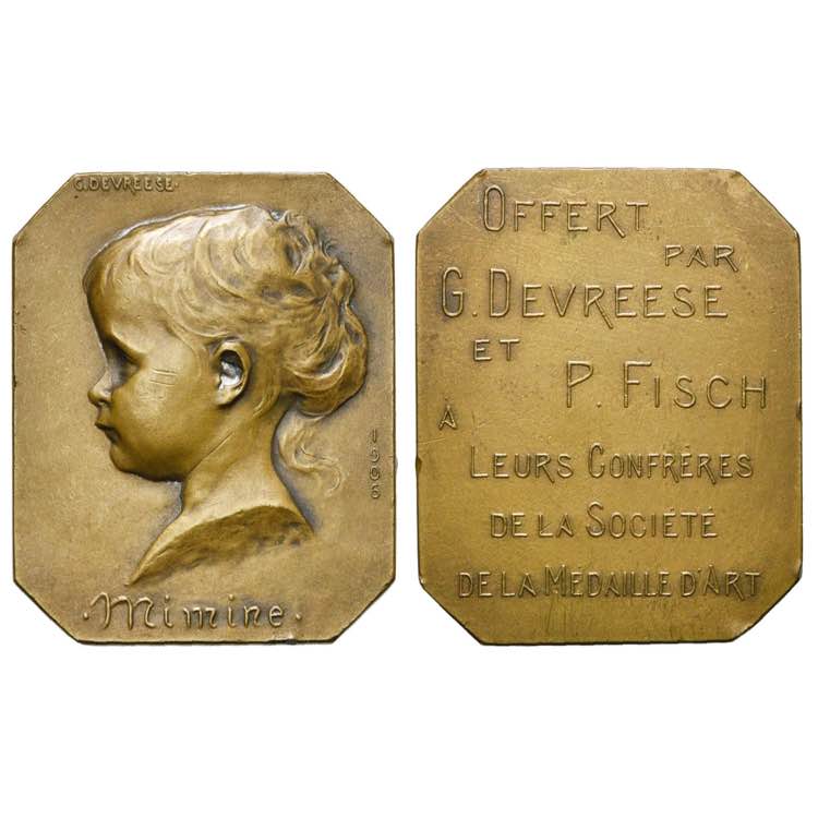 BELGIQUE, plaquette, 1906, Devreese. Mimine. ... 