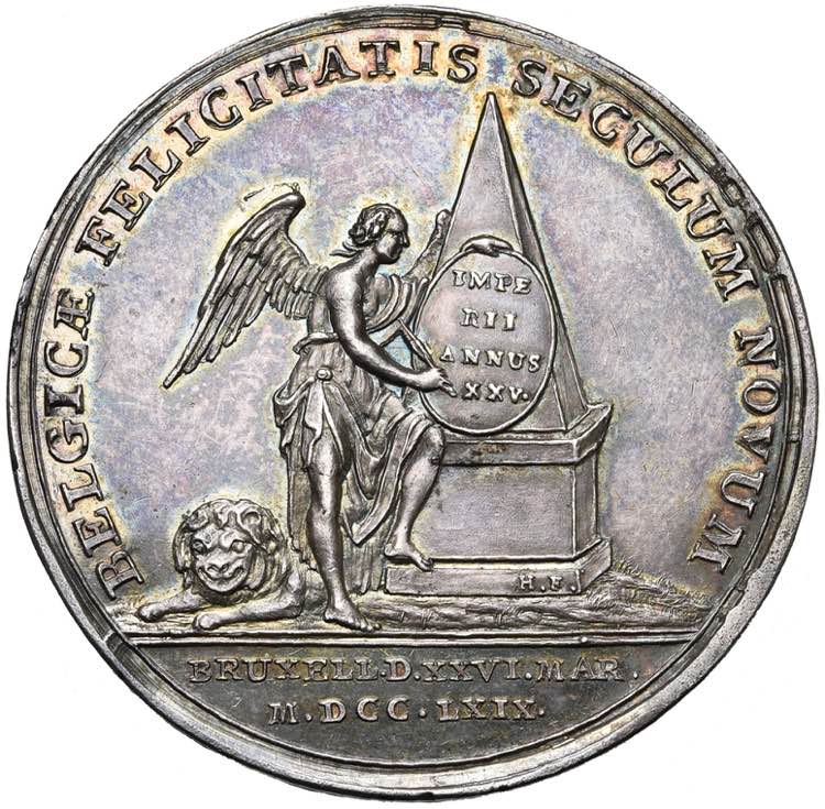 PAYS-BAS MERIDIONAUX, AR médaille, 1769, J. ... 