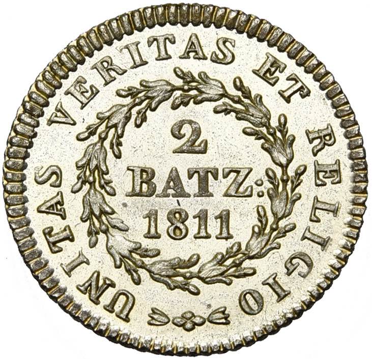 SUISSE, URI, Canton, AR 2 Batzen, 1811. D.T. ... 