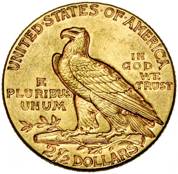 ETATS-UNIS, AV 2 1/2 dollars, 1915. Tête ... 