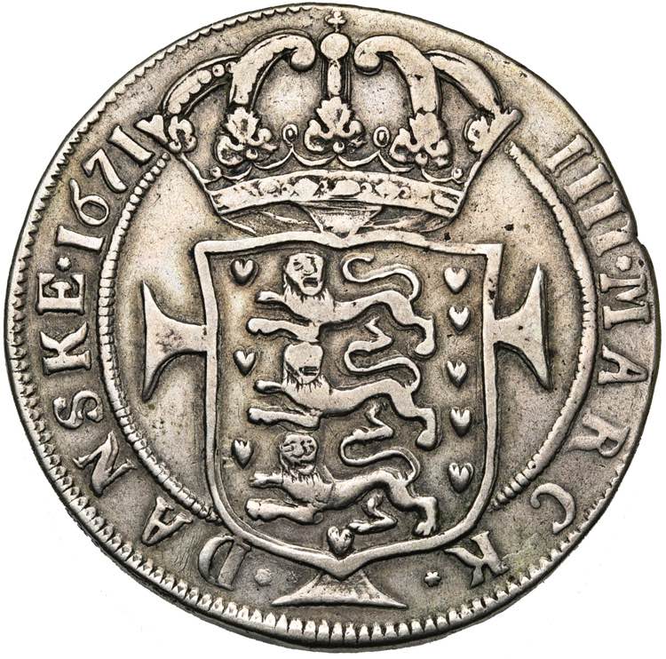 DANEMARK, Christian V (1670-1699), AR krone, ... 