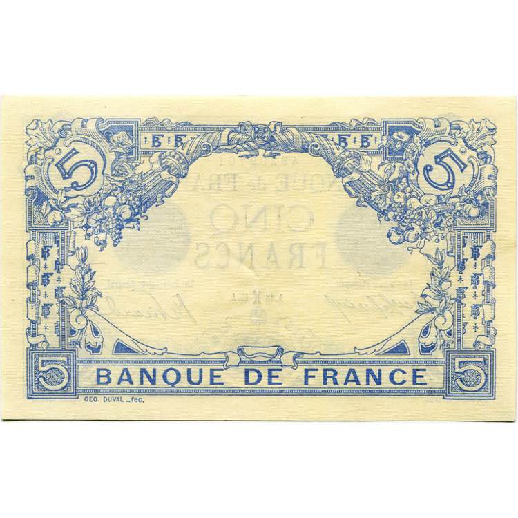 FRANCE, 5 francs, 18.02.1913. Type 1905 ... 