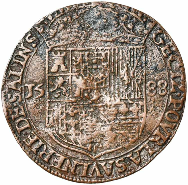 PAYS-BAS MERIDIONAUX, Cu jeton, 1588, ... 