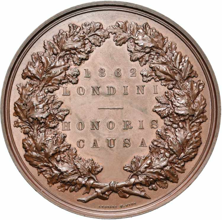 GRANDE-BRETAGNE, AE médaille, 1862, Wyon. ... 