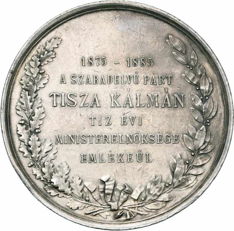 HONGRIE, AR médaille, 1885. Le parti ... 