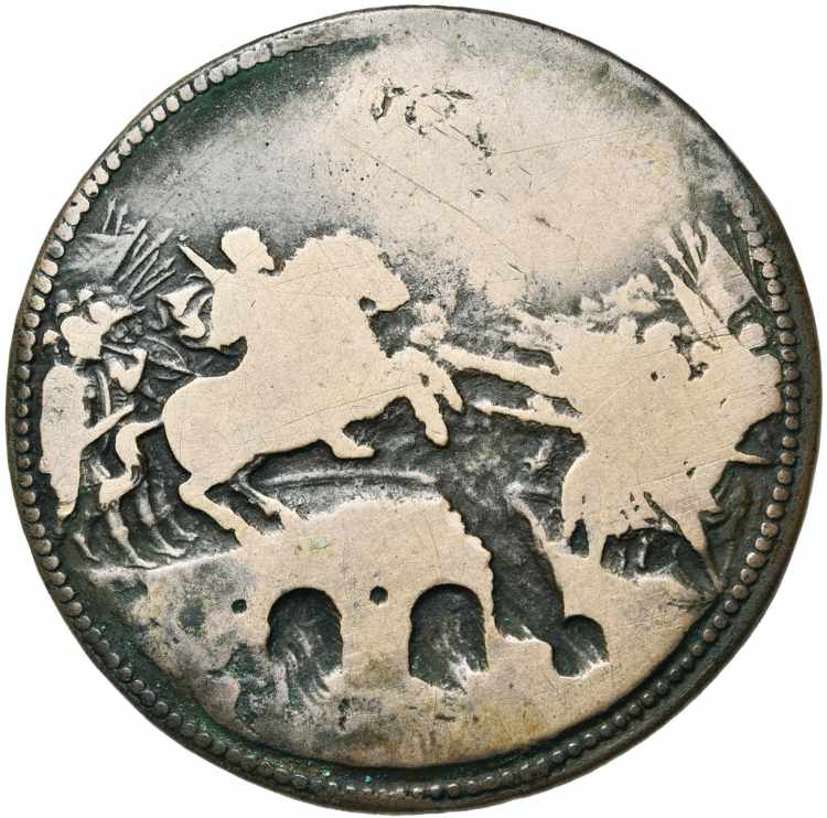 ITALIE, AE médaille, 1577, Melone. Inigo ... 