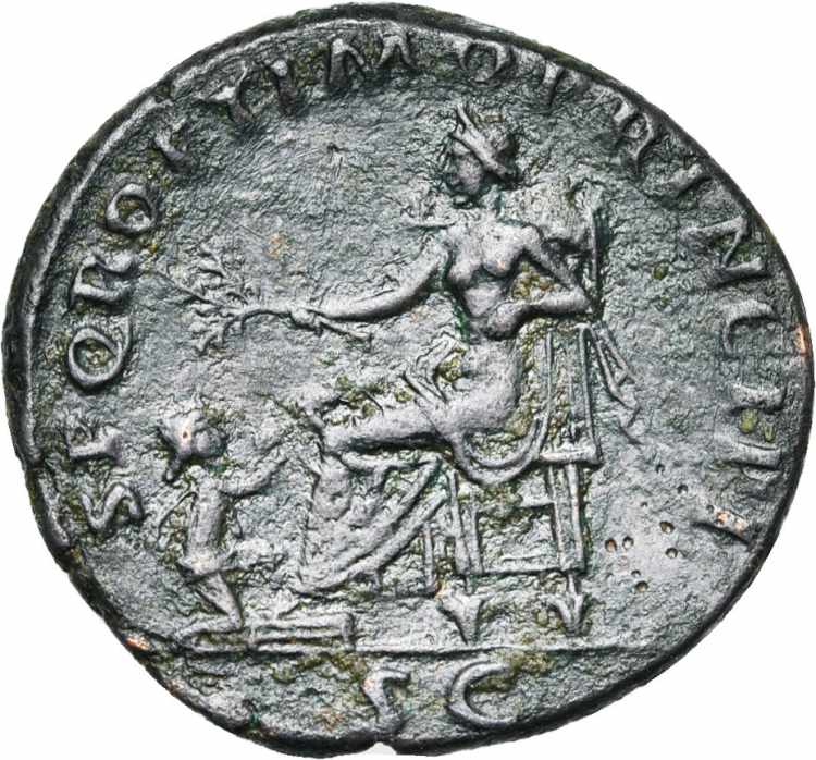 TRAJAN (98-117), AE as, 104-111, Rome. D/ ... 