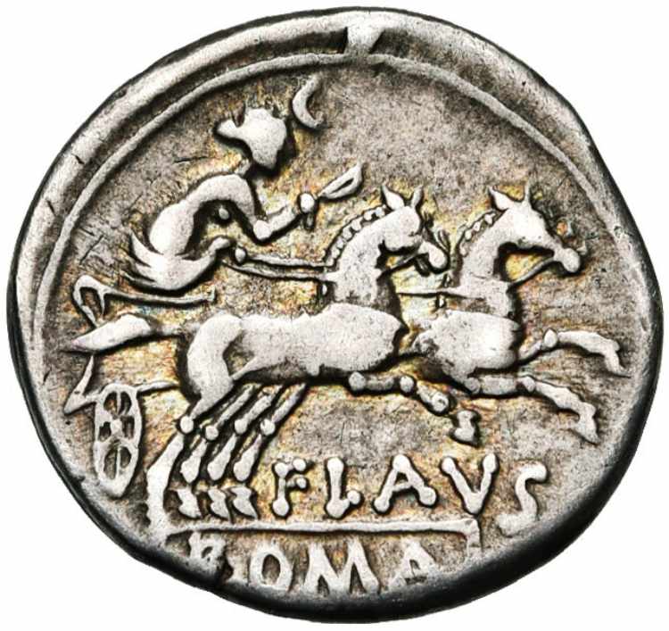 Decimius Flavus (?), AR denier, 150 av. ... 
