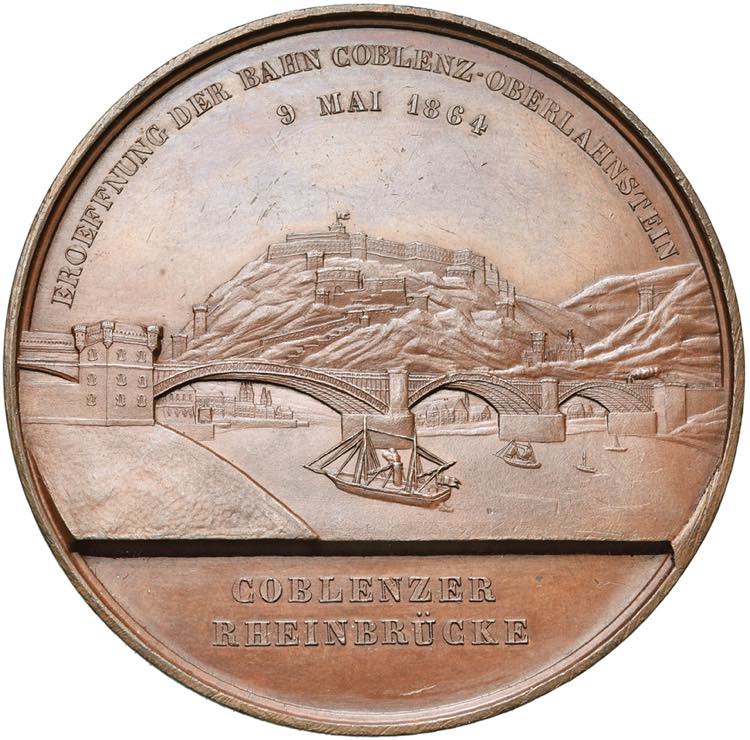 ALLEMAGNE, AE médaille, 1864, J. et L. ... 