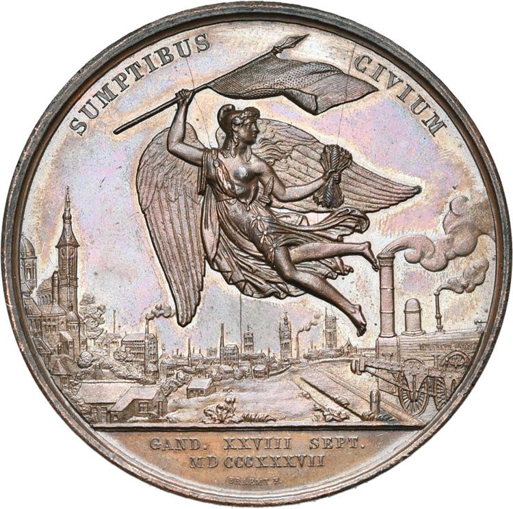BELGIQUE, AE médaille, 1837, Braemt. ... 