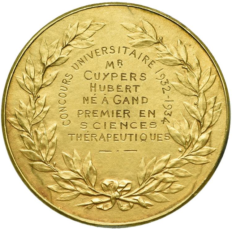 BELGIQUE, médaille, 1934, Mauquoy. Premier ... 