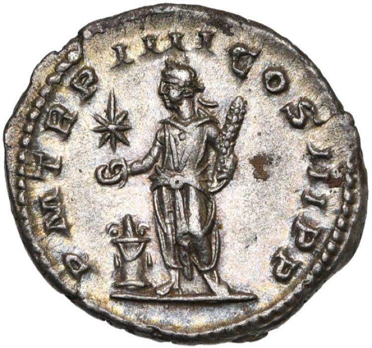 ELAGABAL (218-222), AR denier, 221, Rome. D/ ... 