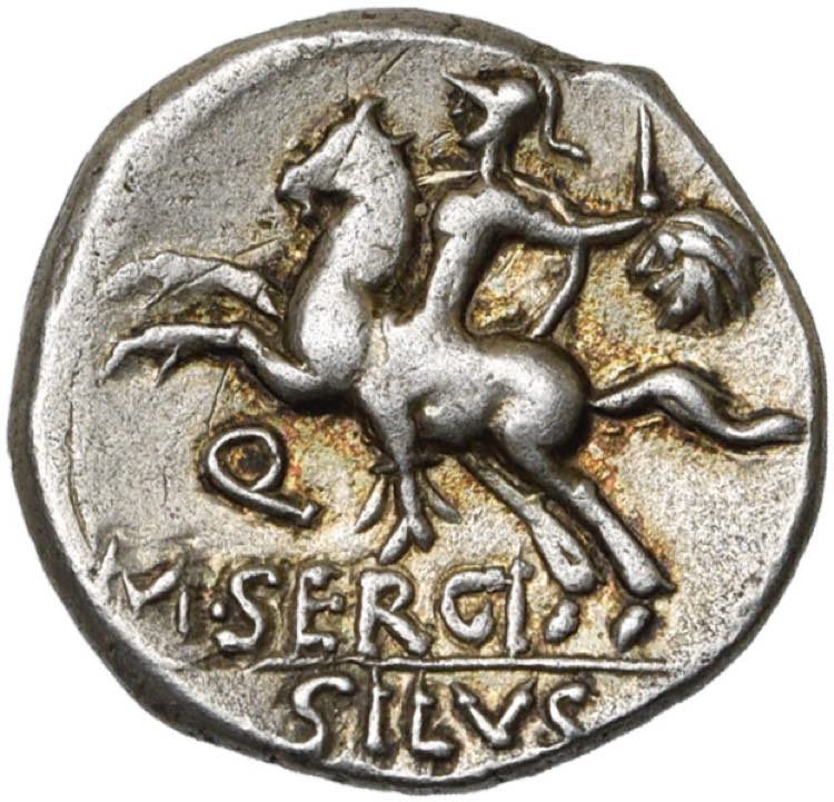 M. Sergius Silus, AR denier, 116-115 av. ... 