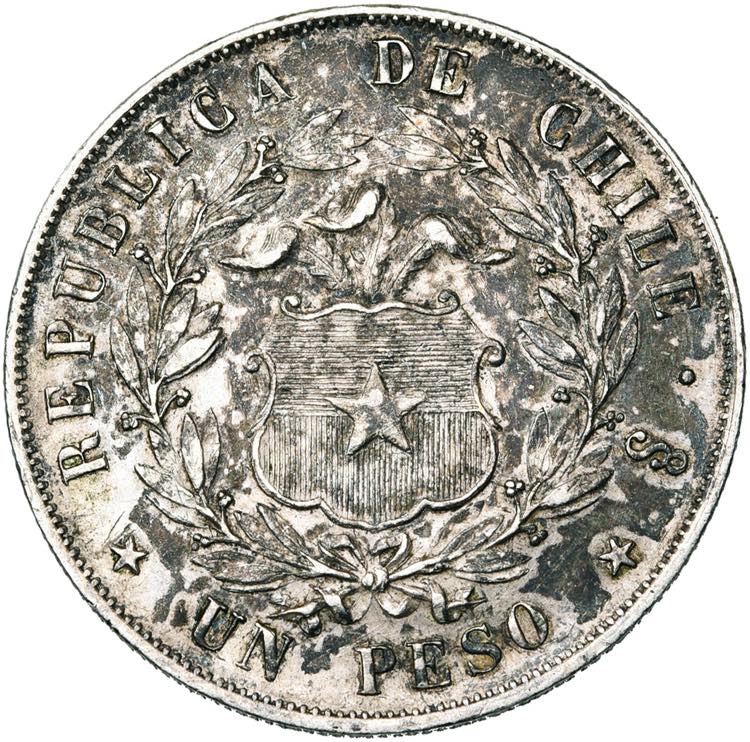 CHILI, République (1818-), AR 1 peso, 1856. ... 