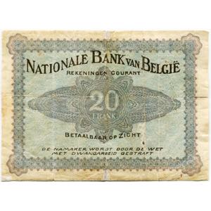 BELGIQUE, Banque Nationale, 20 francs, ... 