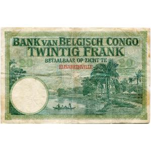 CONGO BELGE, 20 francs, 2.3.1920, ... 