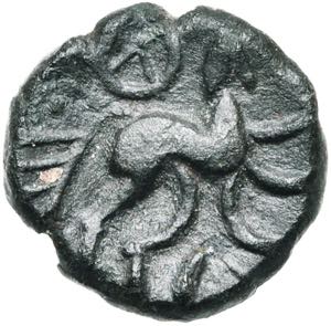 GAULE BELGIQUE, Nervii, AE bronze, 54-53 av. ... 