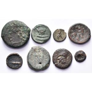 SICILE, lot de 8 bronzes, dont: Adranon, T. ... 