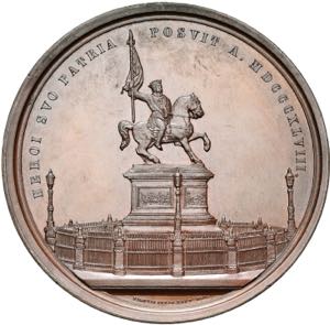 BELGIQUE, AE médaille, 1848, Hart. Erection ... 