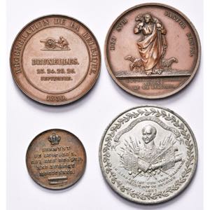 BELGIQUE, lot de 4 médailles: 1830, ... 