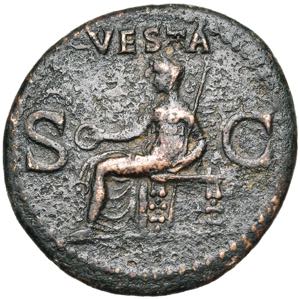 CALIGULA (37-41), AE as, 37-38, Rome. D/ C ... 