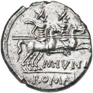 M. Iunius Silanus, AR denier, 145 av. J.-C., ... 
