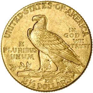 ETATS-UNIS, AV 2 1/2 dollars, 1912. Tête ... 