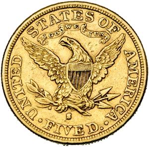 ETATS-UNIS, AV 5 dollars, 1881 S. Fr. 145. ... 