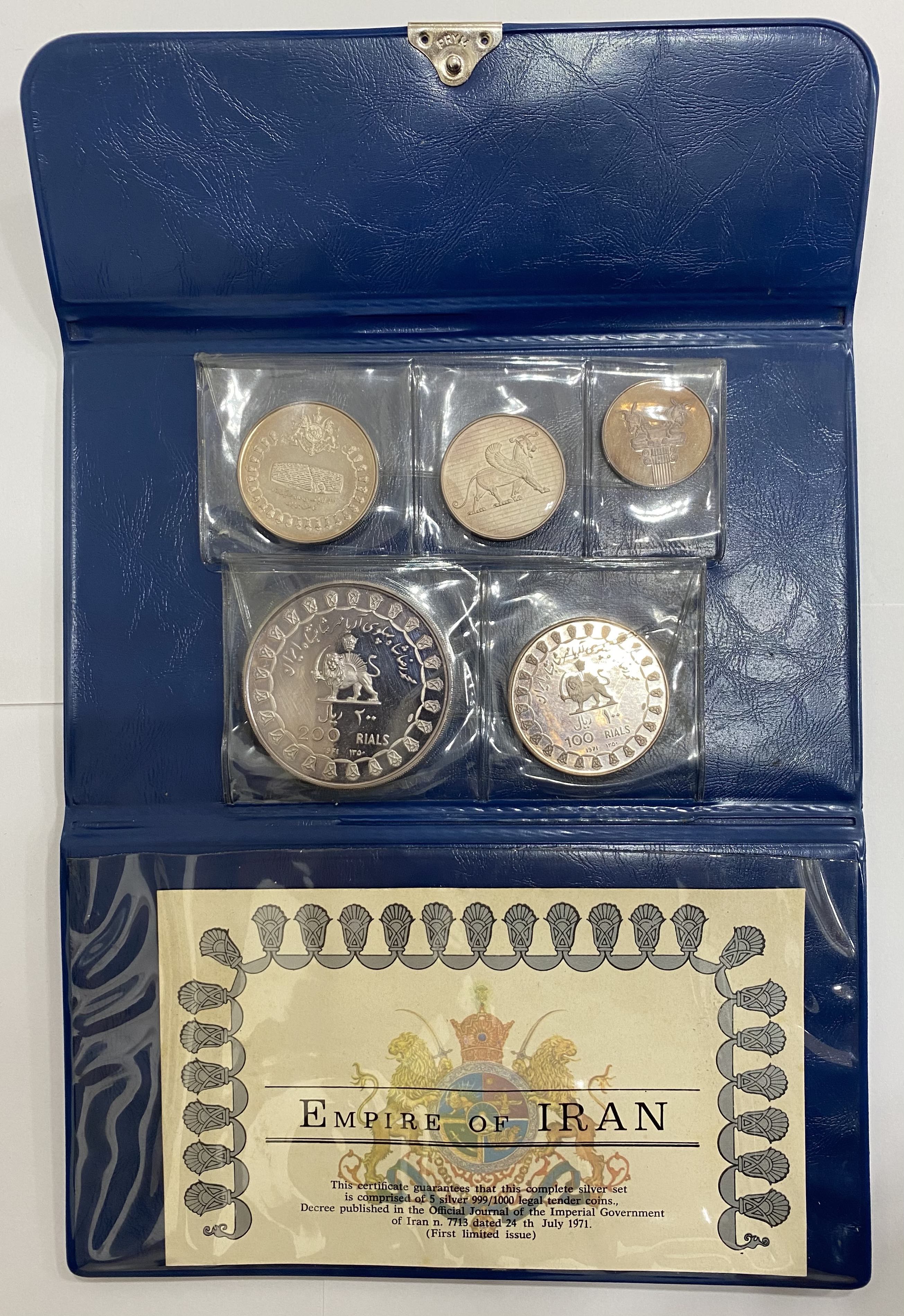 Iran Scarce Mint Proof Set 1971 Very Rare Auctions Katz Coins