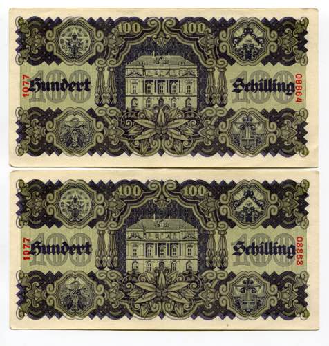 Austria 2 x 100 Schilling 1945 ... 