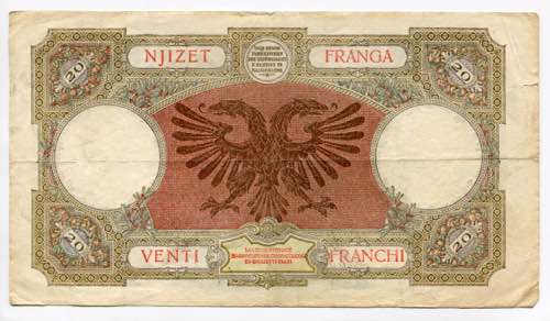 Albania 20 Franga Ari 1945 (ND) - ... 