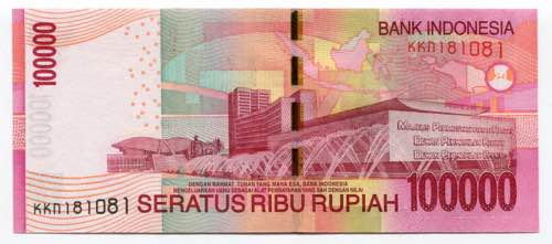 Indonesia 100000 Rupiah 2013  - P# ... 
