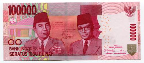 Indonesia 100000 Rupiah 2013  - P# ... 