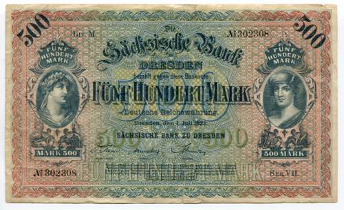 Germany - Weimar Republic 500 Mark ... 