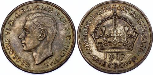 Australia 1 Crown 1937 - KM# 34; ... 