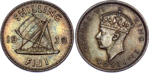 Fiji 1 Shilling 1938 - KM# 12; ... 