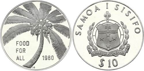Samoa 10 Tala 1980 - KM# 39; ... 