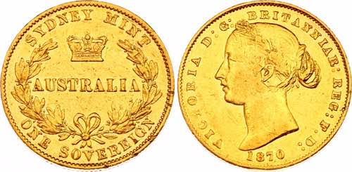 Australia Sovereign 1870 - KM# 4; ... 