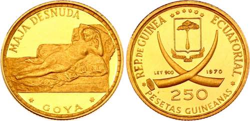 Equatorial Guinea 250 Pesetas 1970 ... 