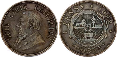 South Africa 1 Penny 1892 - KM# 2; ... 
